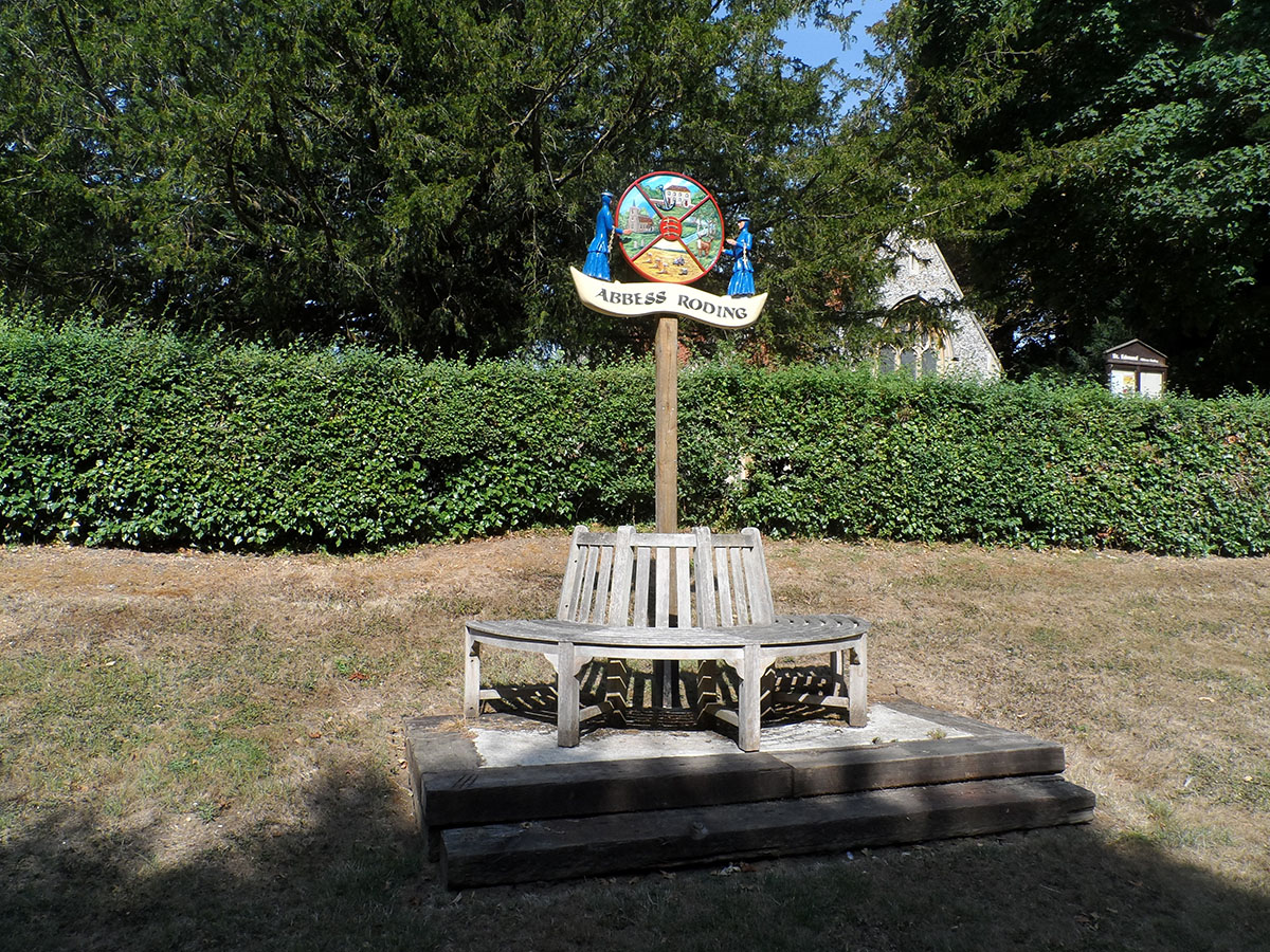 Village Sign In Abbess Roding